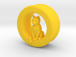 Sitting Cat Gauge, 1" in Yellow Smooth Versatile Plastic