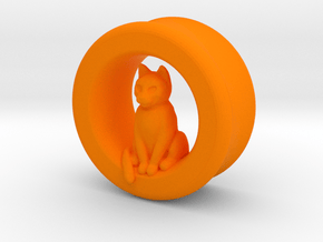 Sitting Cat Gauge, 1" in Orange Smooth Versatile Plastic