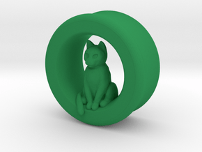Sitting Cat Gauge, 1" in Green Smooth Versatile Plastic