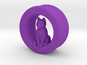 Sitting Cat Gauge, 1" in Purple Smooth Versatile Plastic