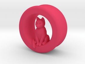 Sitting Cat Gauge, 1" in Pink Smooth Versatile Plastic