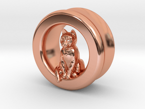 Sitting Cat Gauge, 1" in Polished Copper