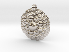 Sphere Fractal Pendant in Rhodium Plated Brass