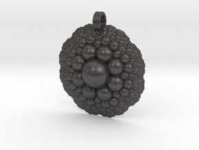Sphere Fractal Pendant in Dark Gray PA12 Glass Beads
