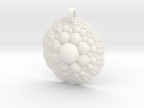 Sphere Fractal Pendant in White Smooth Versatile Plastic