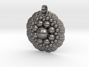 Sphere Fractal Pendant in Processed Stainless Steel 316L (BJT)