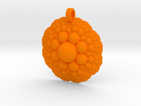 Sphere Fractal Pendant in Orange Smooth Versatile Plastic