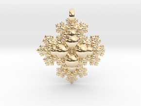 Fractal Pendant in 14k Gold Plated Brass