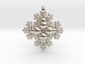 Fractal Pendant in Rhodium Plated Brass