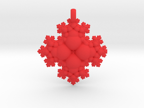 Fractal Pendant in Red Smooth Versatile Plastic