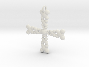 Cross Pendant in White Natural Versatile Plastic