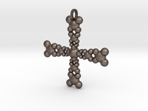 Cross Pendant in Polished Bronzed-Silver Steel