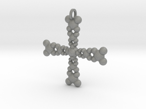 Cross Pendant in Gray PA12 Glass Beads