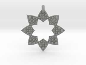 Fractal Flower Pendant in Gray PA12 Glass Beads