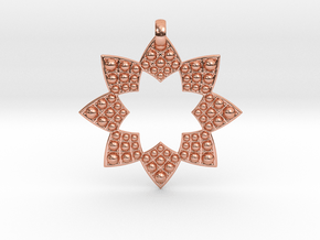 Fractal Flower Pendant in Polished Copper