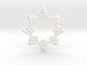 Fractal Flower Pendant in White Smooth Versatile Plastic