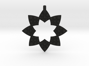 Fractal Flower Pendant in Black Smooth Versatile Plastic