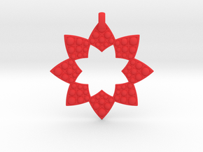 Fractal Flower Pendant in Red Smooth Versatile Plastic