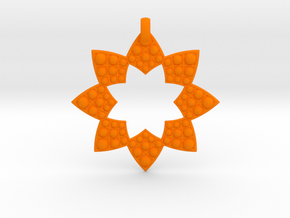 Fractal Flower Pendant in Orange Smooth Versatile Plastic