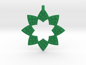 Fractal Flower Pendant in Green Smooth Versatile Plastic