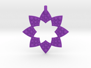 Fractal Flower Pendant in Purple Smooth Versatile Plastic
