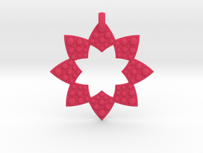Fractal Flower Pendant in Pink Smooth Versatile Plastic