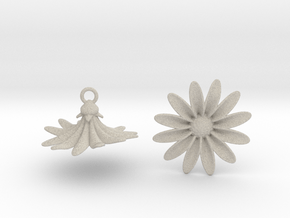 Daisies Earrings in Natural Sandstone