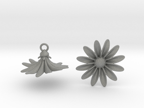 Daisies Earrings in Gray PA12 Glass Beads