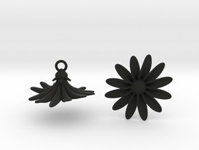 Daisies Earrings in Black Smooth Versatile Plastic