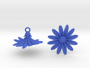 Daisies Earrings in Blue Smooth Versatile Plastic