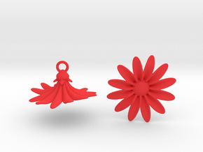 Daisies Earrings in Red Smooth Versatile Plastic