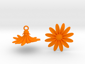 Daisies Earrings in Orange Smooth Versatile Plastic