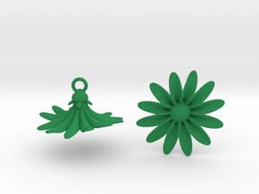 Daisies Earrings in Green Smooth Versatile Plastic
