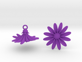 Daisies Earrings in Purple Smooth Versatile Plastic
