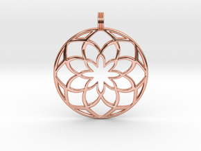 8 Petals Pendant in Polished Copper