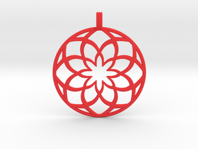 8 Petals Pendant in Red Smooth Versatile Plastic