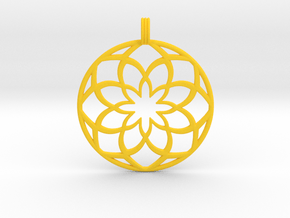 8 Petals Pendant in Yellow Smooth Versatile Plastic