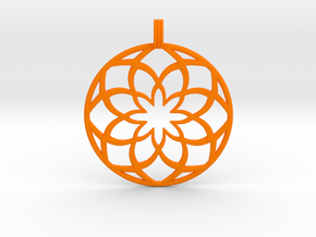 8 Petals Pendant in Orange Smooth Versatile Plastic