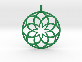 8 Petals Pendant in Green Smooth Versatile Plastic