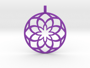8 Petals Pendant in Purple Smooth Versatile Plastic