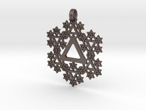 Phi Pendant in Polished Bronzed-Silver Steel