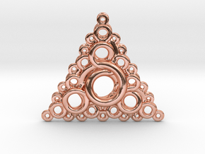 Recursive Knots Order 3 Pendant in Polished Copper
