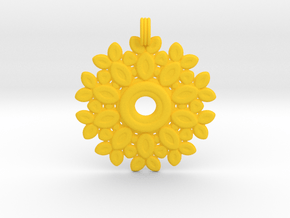 Saturday Flowery Pendant in Yellow Smooth Versatile Plastic