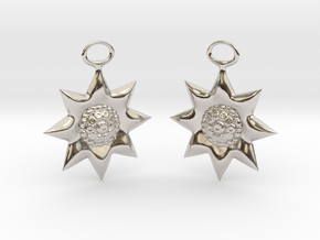 Flowers Earrings in Rhodium Plated Brass