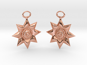 Flowers Earrings in Polished Copper