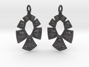 1054 Earrings in Dark Gray PA12 Glass Beads