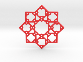 Octostar Pendant in Red Smooth Versatile Plastic