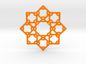 Octostar Pendant in Orange Smooth Versatile Plastic