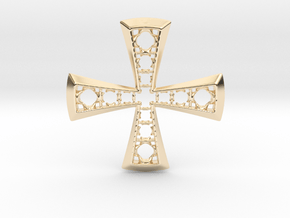 Cross in 14k Gold Plated Brass