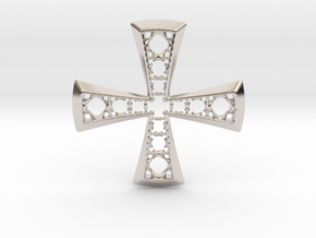 Cross in Rhodium Plated Brass